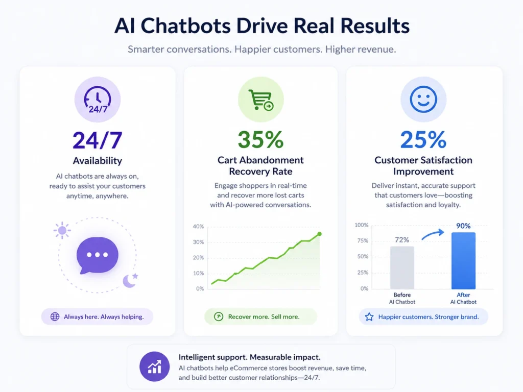 AI chatbot statistics showing customer satisfaction and sales growth