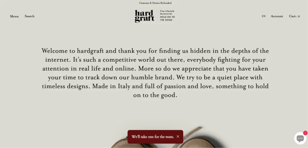 Minimalist lifestyle brand website featuring clean typography, spacious layout, and premium product-focused design.
